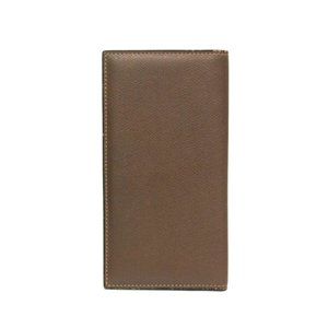 Valextra Vertical 12 Card V8L21 Men's Leather Long Bill Wallet (bi-fold) Brown